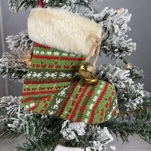 Christmas Ornament-Green And Red Stocking Ornament-The Bridge Collection